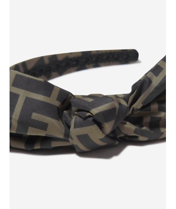 Fendi Girls FF Logo Bow Headband in Brown 50-70% off 