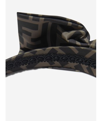 Fendi Girls FF Logo Bow Headband in Brown 50-70% off 