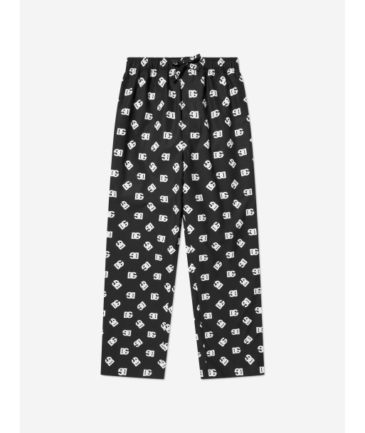 Dolce & Gabbana Boys Logo Print Pyjama Bottoms in Black acheter en ligne