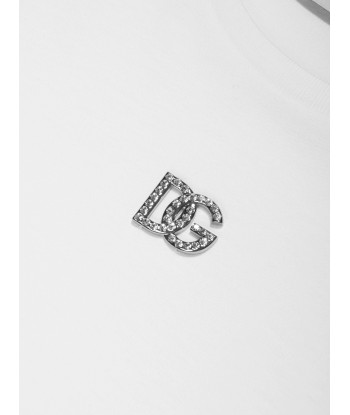 Dolce & Gabbana Girls Logo T-Shirt in White de votre