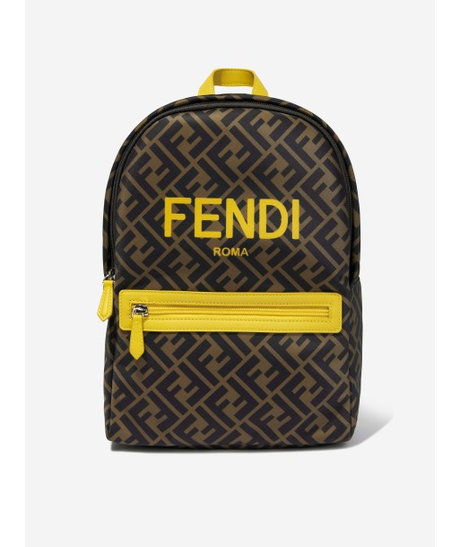 Fendi Kids FF Logo Backpack in Brown store