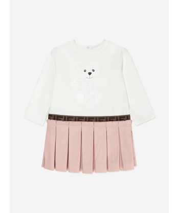 Fendi Baby Girls Long Sleeve Bear Dress in White suggérées chez