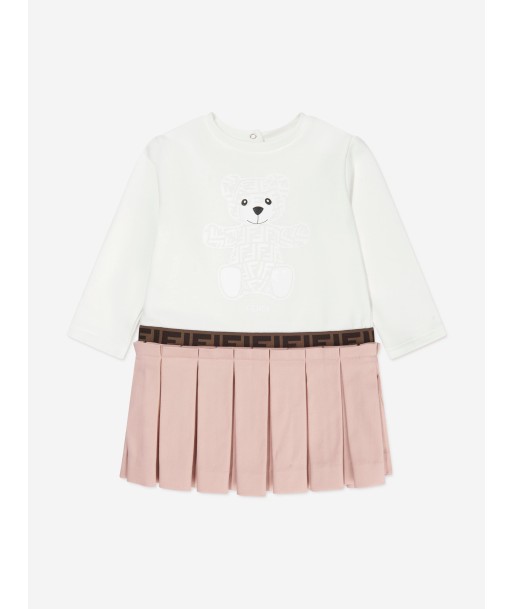 Fendi Baby Girls Long Sleeve Bear Dress in White suggérées chez