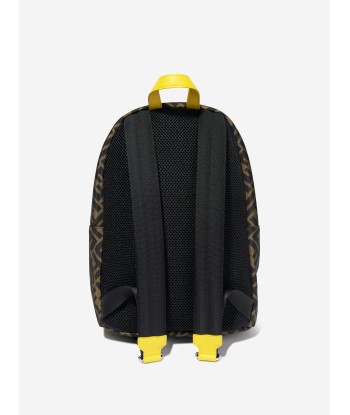 Fendi Kids FF Logo Backpack in Brown store