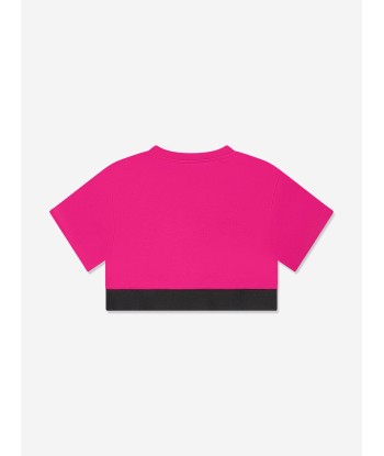 Dolce & Gabbana Girls Logo Waistband T-Shirt in Pink Fin de série