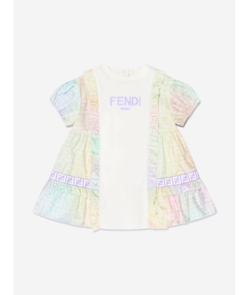 Fendi Baby Girls Metaverse Logo Dress in Multicolour de technologie