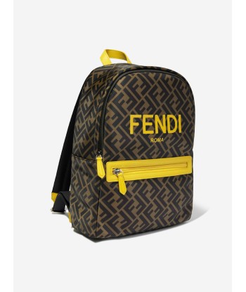 Fendi Kids FF Logo Backpack in Brown store