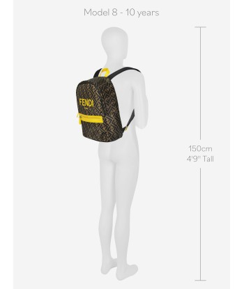 Fendi Kids FF Logo Backpack in Brown store