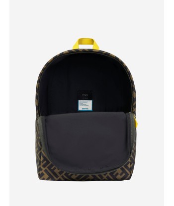 Fendi Kids FF Logo Backpack in Brown store