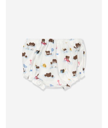 Fendi Baby Girls Bear Dress With Knickers in White Economisez 