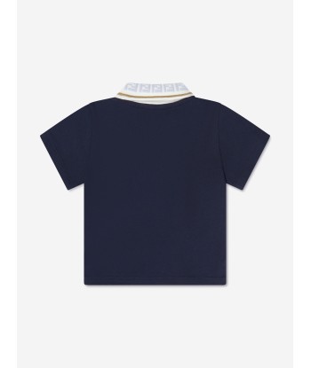 Fendi Baby Boys Pique Polo Shirt in Navy Comparez et commandez 