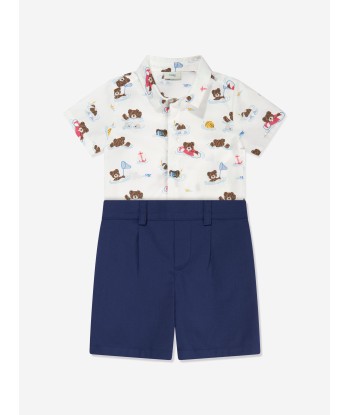 Fendi Baby Boys Bear Beach Party Romper in Multicolour rembourrage situé sous