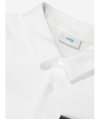 Fendi Baby Boys FF Logo Polo Shirt in White Venez découvrir notre 