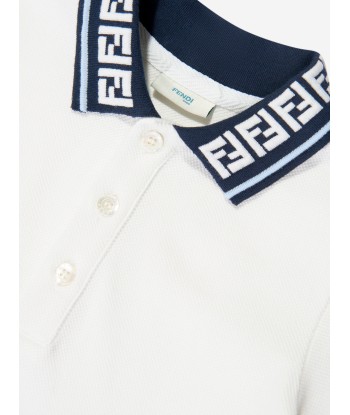 Fendi Baby Boys Pique Polo Shirt in White votre