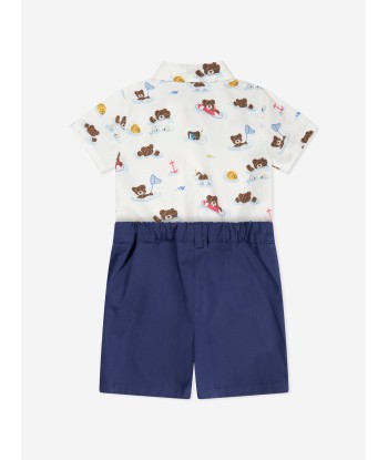 Fendi Baby Boys Bear Beach Party Romper in Multicolour rembourrage situé sous