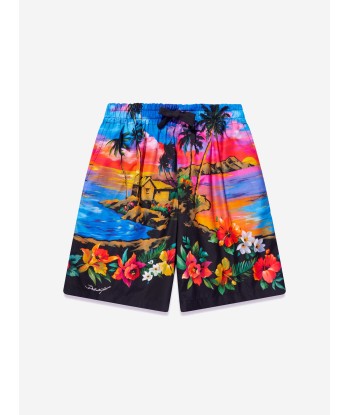 Dolce & Gabbana Boys Hawaiian Print Shorts in Multicolour rembourrage situé sous