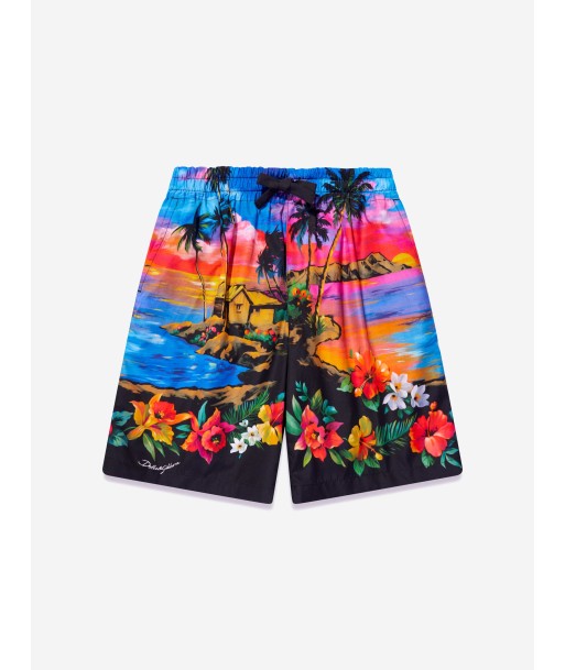 Dolce & Gabbana Boys Hawaiian Print Shorts in Multicolour rembourrage situé sous