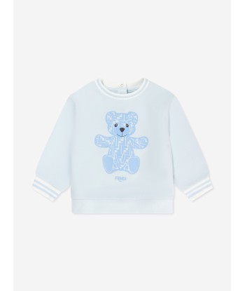 Fendi Baby Boys Teddy Bear Sweatshirt in Blue shop