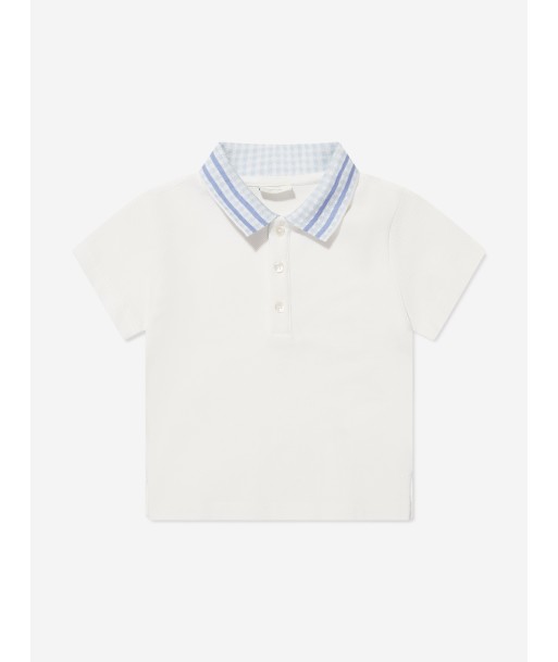 Fendi Baby Boys Pique Polo Shirt in White en stock