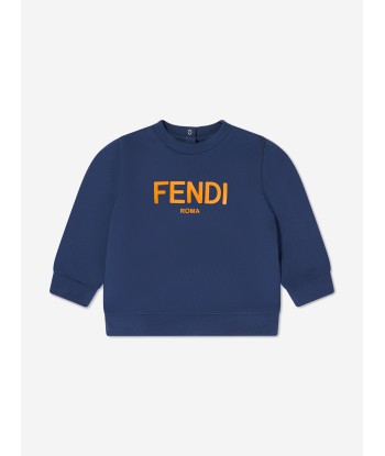 Fendi Baby Logo Sweatshirt in Navy meilleur choix