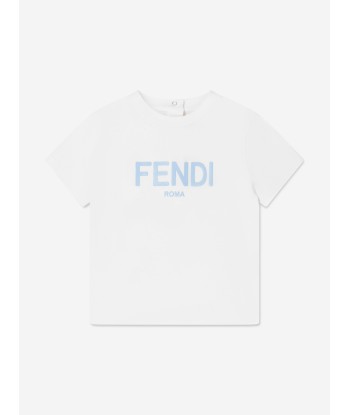 Fendi Baby Logo T-Shirt in White le concept de la Pate a emporter 