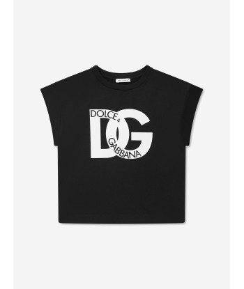 Dolce & Gabbana Girls Logo T-Shirt in Black en ligne