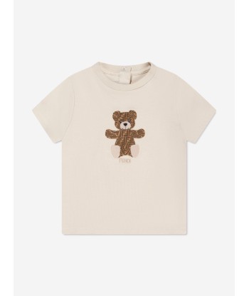 Fendi Baby Bear Print T-Shirt in Beige les muscles