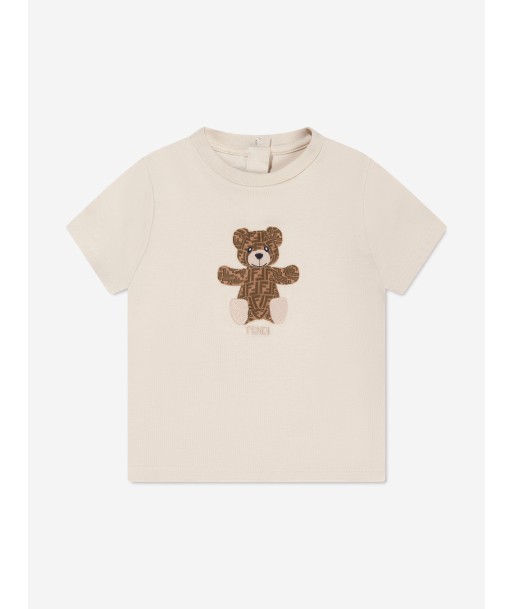 Fendi Baby Bear Print T-Shirt in Beige les muscles