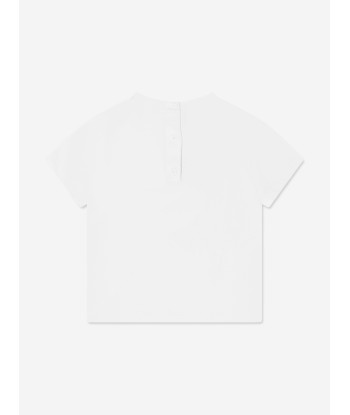 Fendi Baby Logo Print T-Shirt in White Paris Déstockage Promo