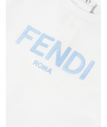 Fendi Baby Logo T-Shirt in White le concept de la Pate a emporter 