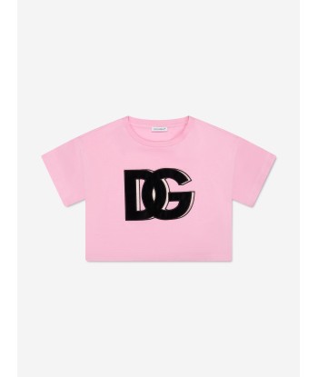 Dolce & Gabbana Girls Logo T-Shirt in Pink en ligne