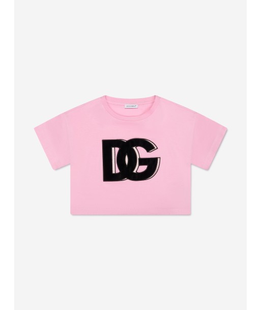 Dolce & Gabbana Girls Logo T-Shirt in Pink en ligne