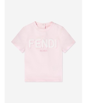 Fendi Baby Girls Logo T-Shirt in Pink chez Cornerstreet bien 