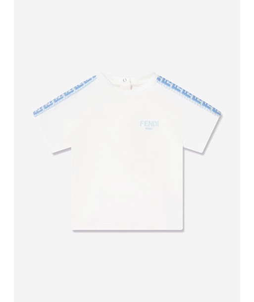 Fendi Baby Boys Logo T-Shirt in White pas cheres