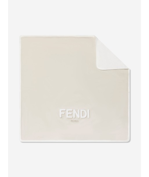 Fendi Baby Logo Jersey Blanket in Beige commande en ligne