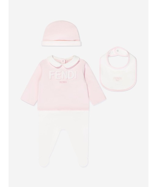 Fendi Baby Girls Babygrow Gift Set (3 Piece) in Pink 2023