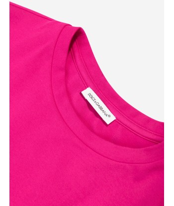 Dolce & Gabbana Girls Logo Waistband T-Shirt in Pink Fin de série