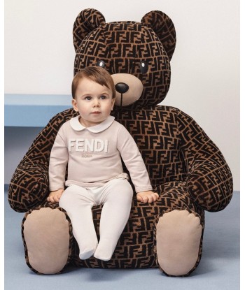 Fendi Baby Logo Babygrow Gift Set in Beige de votre