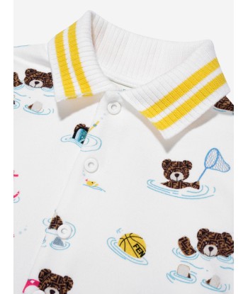 Fendi Baby Bear Beach Party Romper in White paiement sécurisé