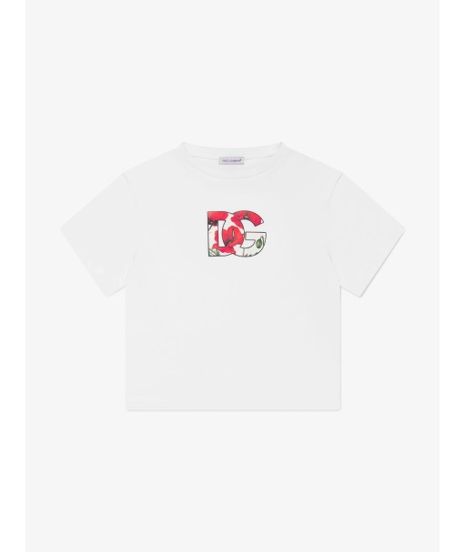 Dolce & Gabbana Girls Poppy Logo T-Shirt in White france