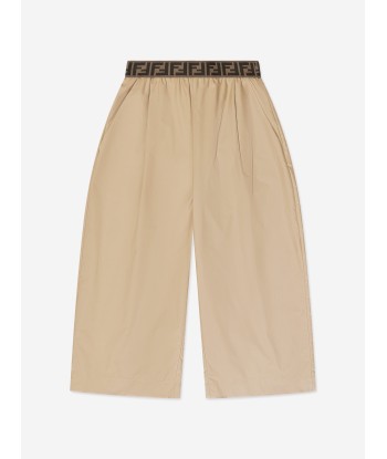 Fendi Girls Wide Leg Trousers in Beige Jusqu'à 80% De Réduction