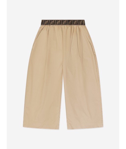 Fendi Girls Wide Leg Trousers in Beige Jusqu'à 80% De Réduction