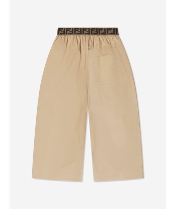 Fendi Girls Wide Leg Trousers in Beige Jusqu'à 80% De Réduction