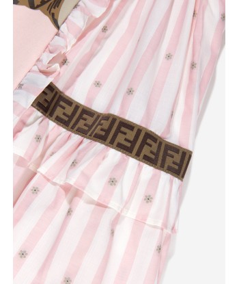 Fendi Girls Double Fabic Bear Dress in Pink est présent 