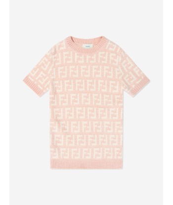 Fendi Girls Chenile FF Logo Dress in Pink de l' environnement