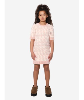 Fendi Girls Chenile FF Logo Dress in Pink de l' environnement