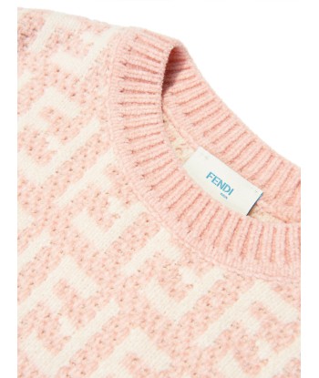 Fendi Girls Chenile FF Logo Dress in Pink de l' environnement