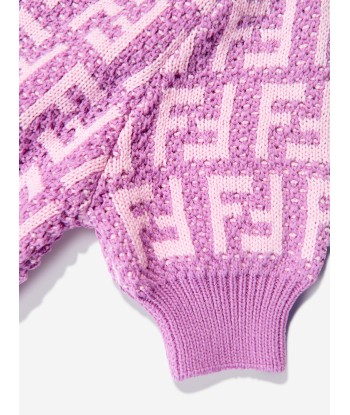 Fendi Girls FF Logo Knitted Top in Pink Comparez plus de prix