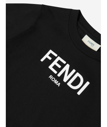 Fendi Girls Cropped Logo T-Shirt in Black 50-70% off 