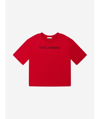 Dolce & Gabbana Girls Logo T-Shirt in Red acheter